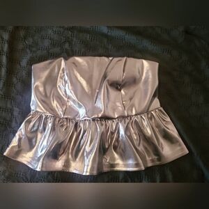 Faux leather tube top